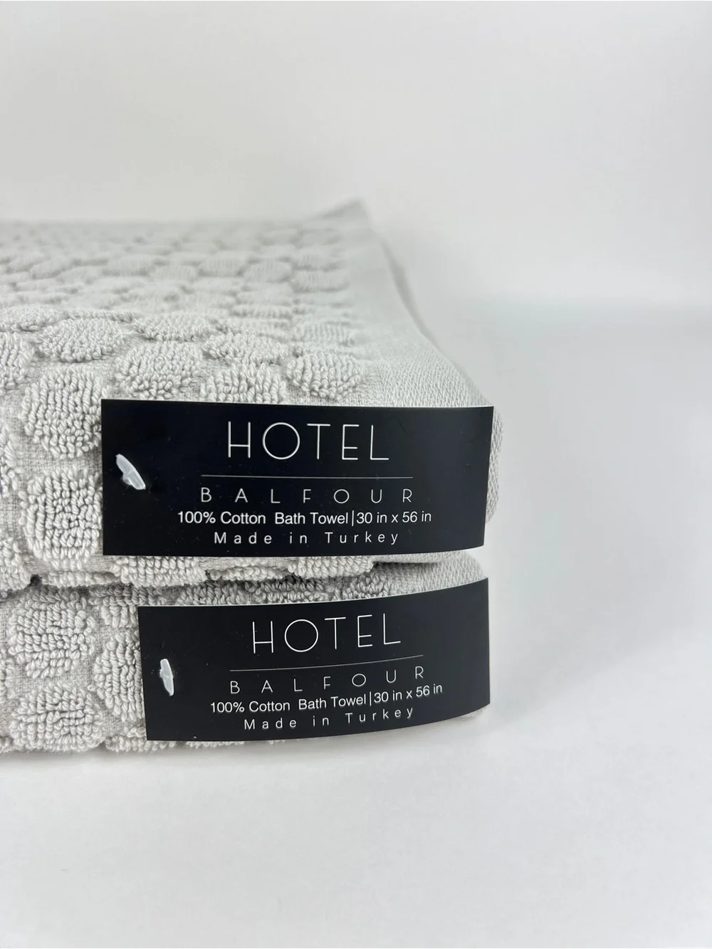 Hotel Balfour Bath Towels Taupe Gray Dotted Soft 100% Turkish Cotton 2 Pc NEW